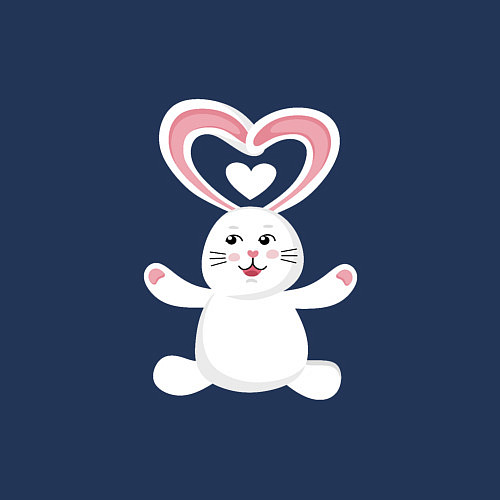 Мужской свитшот Влюблённый кролик / Тёмно-синий – фото 3