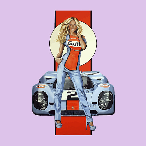 Мужской свитшот Porsche - Motorsport - Girl / Лаванда – фото 3