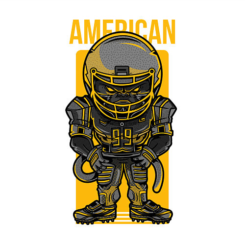 Мужской свитшот Обезьяна регбист / Белый – фото 3