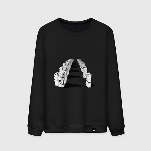 Мужской свитшот Человек бензопила - Космонавты / Черный – фото 1