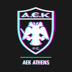 Свитшот хлопковый мужской AEK Athens FC в стиле glitch, цвет: черный — фото 2