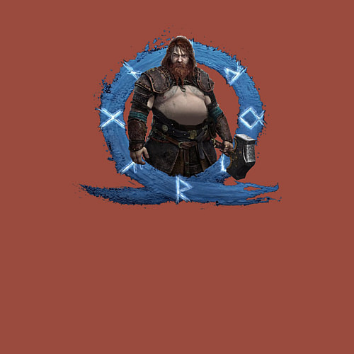 Мужской свитшот Тор GoW Ragnarok / Кирпичный – фото 3