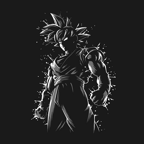 Мужской свитшот Goku - Dragon Ball - Warrior / Черный – фото 3