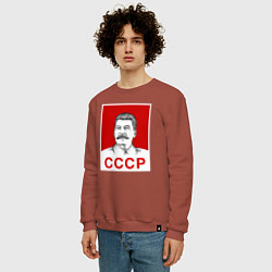 Свитшот хлопковый мужской Сталин-СССР, цвет: кирпичный — фото 2