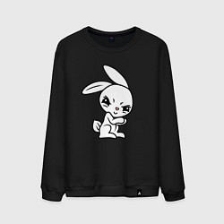 Свитшот хлопковый мужской Злобный кролик, цвет: черный