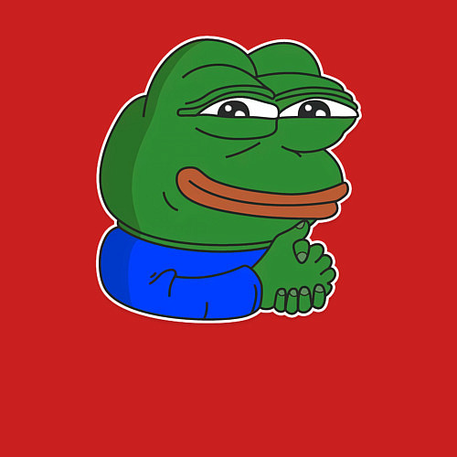 Мужской свитшот Лягушонок Пепе хитрый / Красный – фото 3