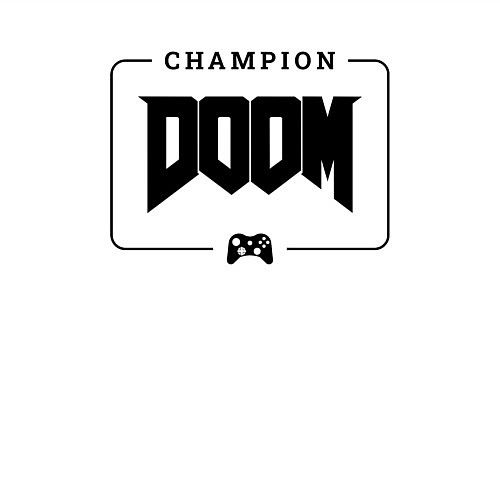 Мужской свитшот Doom gaming champion: рамка с лого и джойстиком / Белый – фото 3