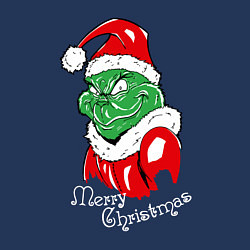 Свитшот хлопковый мужской Merry Christmas, Santa Claus Grinch, цвет: тёмно-синий — фото 2