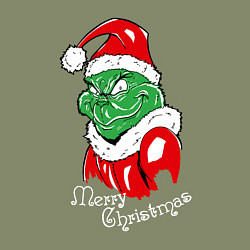 Свитшот хлопковый мужской Merry Christmas, Santa Claus Grinch, цвет: авокадо — фото 2