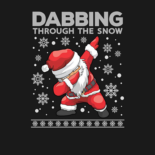 Мужской свитшот Through the snow Santa dabbing / Черный – фото 3