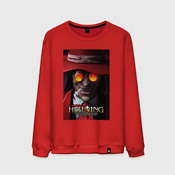 Свитшот хлопковый мужской Hellsing - Alucard face, цвет: красный