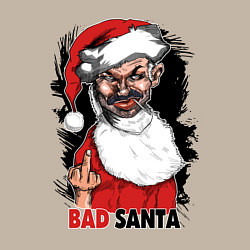 Свитшот хлопковый мужской Bad Santa, fuck you, цвет: миндальный — фото 2