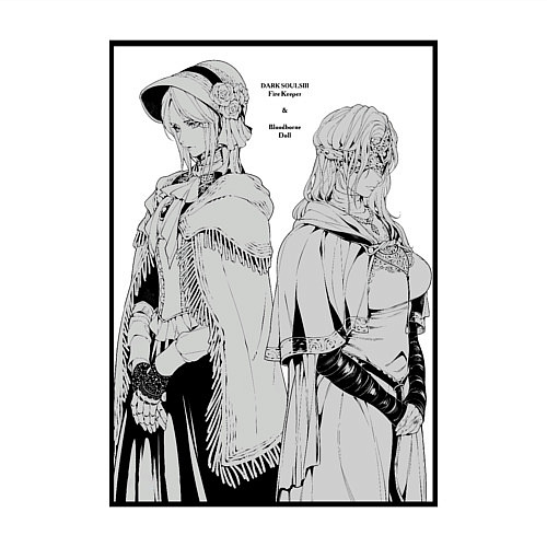 Мужской свитшот Dark souls girl / Белый – фото 3