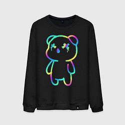 Свитшот хлопковый мужской Cool neon bear, цвет: черный