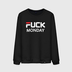 Свитшот хлопковый мужской Fuck monday, fila, anti-brand, цвет: черный