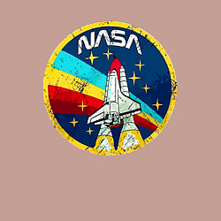 Свитшот хлопковый мужской NASA - emblem - USA, цвет: пыльно-розовый — фото 2