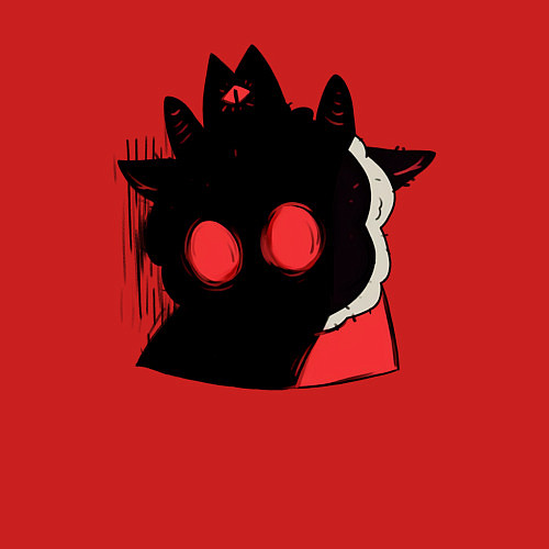 Мужской свитшот Cult of the Lamb - Овечка в испуге / Красный – фото 3