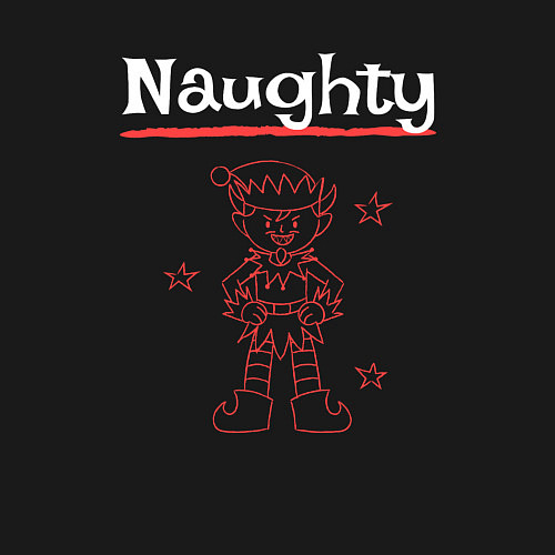 Мужской свитшот Naughty elf / Черный – фото 3