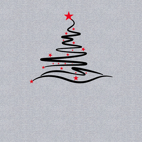 Мужской свитшот Стильная Новогодняя Ёлка / Меланж – фото 3
