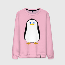 Свитшот хлопковый мужской Красивый пингвин, цвет: светло-розовый