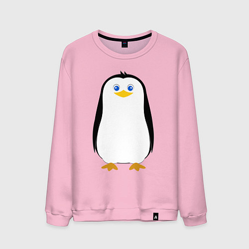 Мужской свитшот Красивый пингвин / Светло-розовый – фото 1