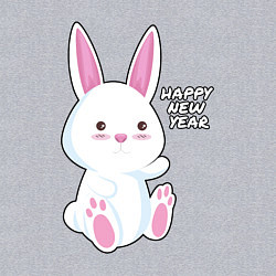 Свитшот хлопковый мужской Милый кролик happy, цвет: меланж — фото 2