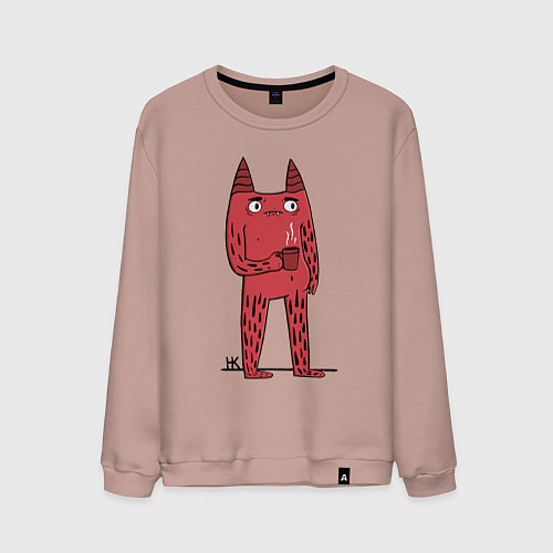 Мужской свитшот Кот босс / Пыльно-розовый – фото 1