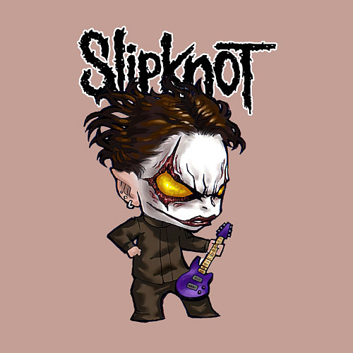 Мужской свитшот Slipknot - art / Пыльно-розовый – фото 3