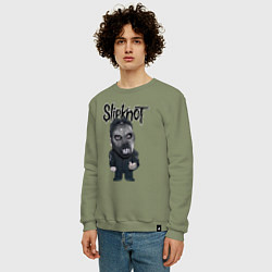 Свитшот хлопковый мужской Седьмой Slipknot, цвет: авокадо — фото 2