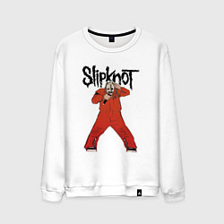 Свитшот хлопковый мужской Slipknot fan art, цвет: белый