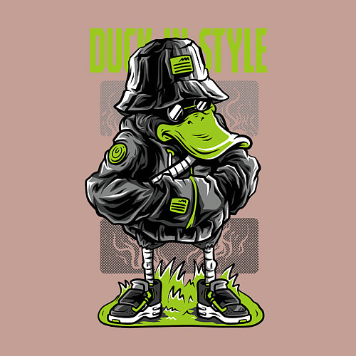 Мужской свитшот Стильная утка / Пыльно-розовый – фото 3