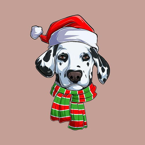 Мужской свитшот Новогодний далматинец / Пыльно-розовый – фото 3