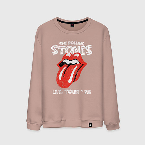 Мужской свитшот The Rolling Stones 78 / Пыльно-розовый – фото 1