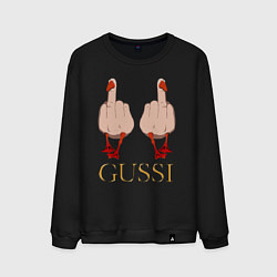 Свитшот хлопковый мужской Два весёлых гуся - GUSSI - Fashion 2055, цвет: черный