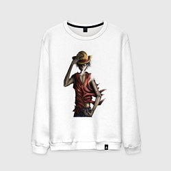 Свитшот хлопковый мужской One piece d luffy, цвет: белый