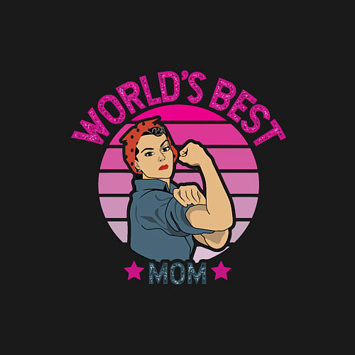 Мужской свитшот Лучшая мировая мама / Черный – фото 3