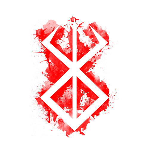 Мужской свитшот Клеймо жертвы - брызги - гатс / Белый – фото 3