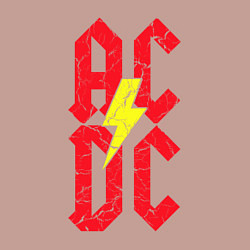 Свитшот хлопковый мужской AC DC logo, цвет: пыльно-розовый — фото 2