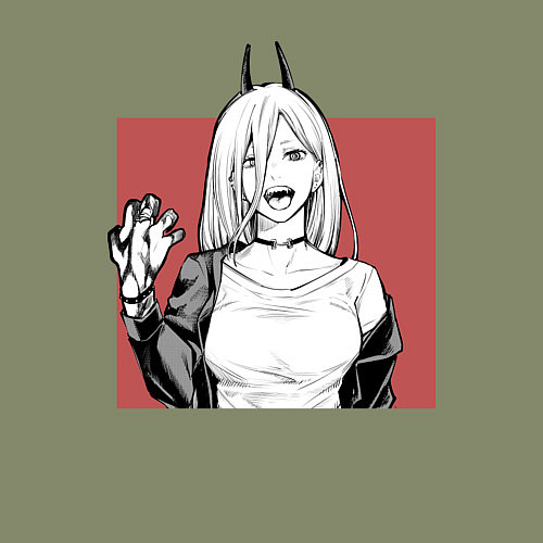 Мужской свитшот Пауэр Chainsaw Man / Авокадо – фото 3