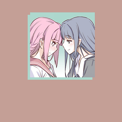 Мужской свитшот Ячиё Нанами и Ироха Тамаки - Записи о магии Девочк / Пыльно-розовый – фото 3