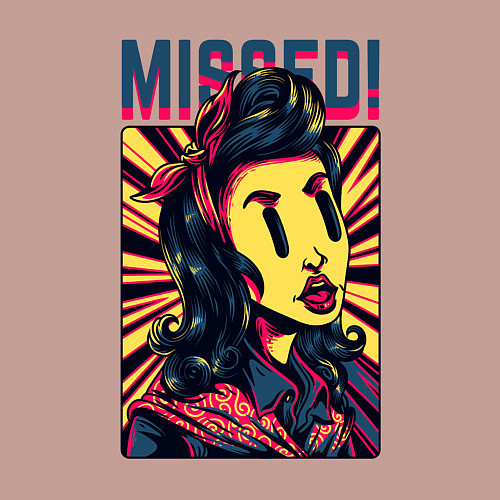 Мужской свитшот Девушка с чёлкой поп арт / Пыльно-розовый – фото 3