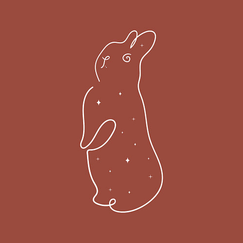 Мужской свитшот Волшебный кролик и звезды / Кирпичный – фото 3