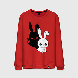 Мужской свитшот Милый кролик - ангелочек или дьяволёнок?