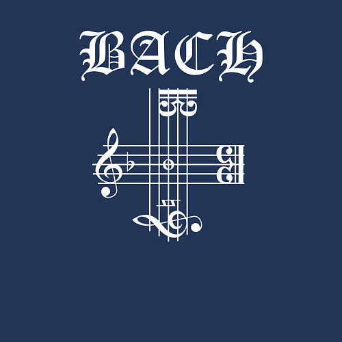 Мужской свитшот B A C H - Иоганн Бах / Тёмно-синий – фото 3