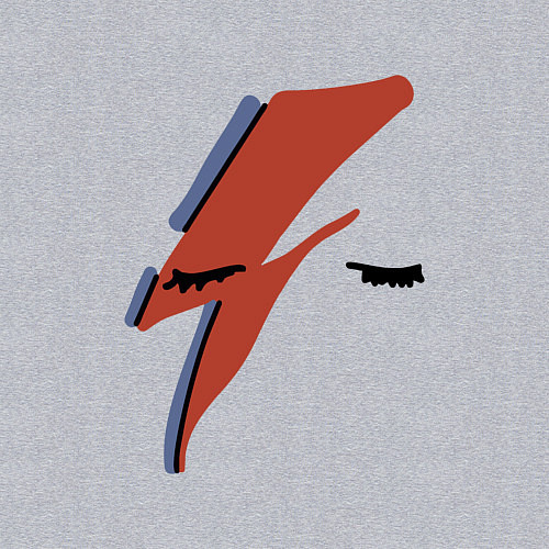 Мужской свитшот Дэвид Боуи - молния / Меланж – фото 3