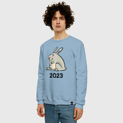 Свитшот хлопковый мужской Большой кролик 2023, цвет: мягкое небо — фото 2