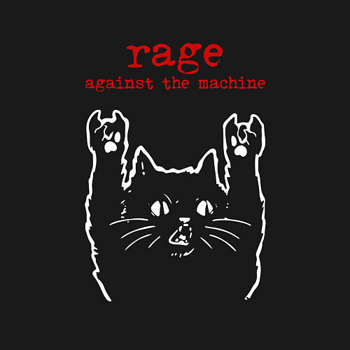 Мужской свитшот Rage Against the Machine рок кот / Черный – фото 3
