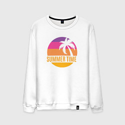 Свитшот хлопковый мужской Summer time California, цвет: белый