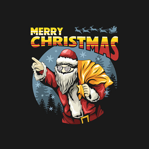 Мужской свитшот Санта Клаус / Черный – фото 3