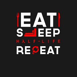 Свитшот хлопковый мужской Надпись eat sleep Half-Life repeat, цвет: черный — фото 2